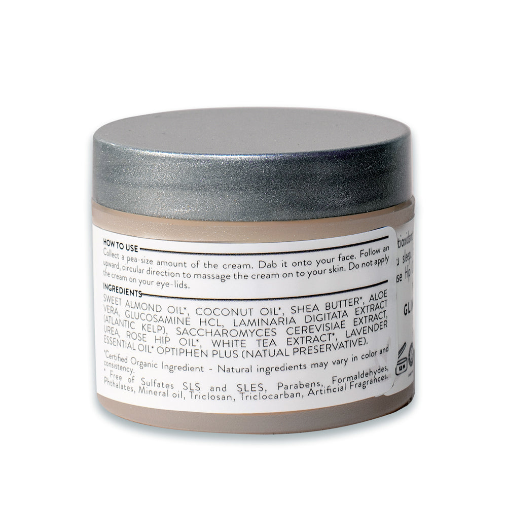 GLP-1 Organic Skin Renewal Night Face Cream - Hydrates & Lifts